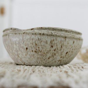 Vintage Art Pottery Speckled Bowl/Vessel/Artist Signed/Hand Turned Studi…